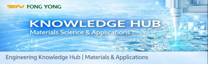 Bright abstract engineering banner representing materials science concepts and resin application environments, used as a visual context image for the Knowledge Hub focused on materials and applications.